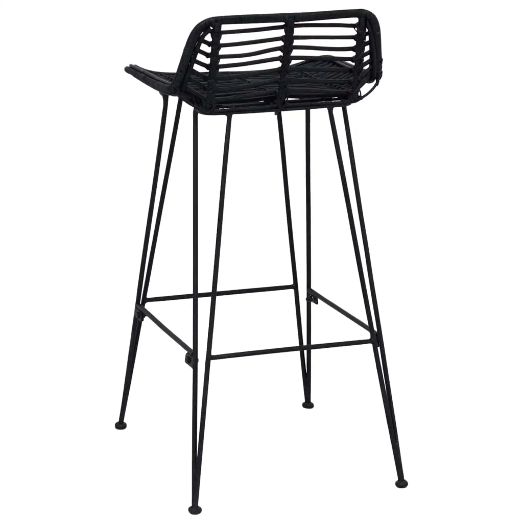 Sgabello da bar 2 pcs Nero 44 x 46 x 91 cm Rattan e acciaio 42033205