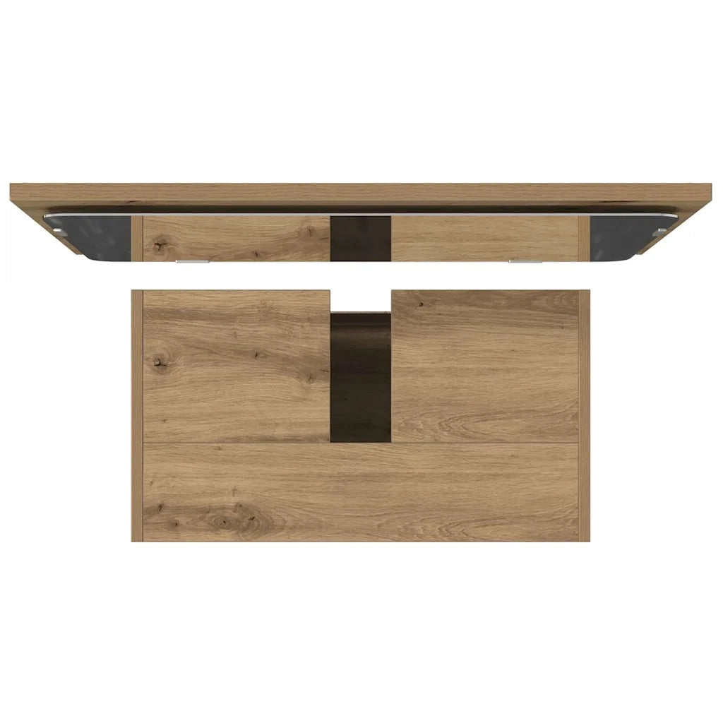 Set Mobili da Bagno 2 pz Rovere Artigianale Legno Multistrato 856068