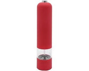Molinello elettrico per sale e pepe con contenitore per erbe, alimentato a batterie, con illuminazione e funzione regolabile, 1 pezzo (rosso) (batterie non incluse).