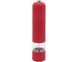 Molinello elettrico per sale e pepe con contenitore per erbe, alimentato a batterie, con illuminazione e funzione regolabile, 1 pezzo (rosso) (batterie non incluse).