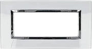 Placca Delux Vetro 506 7M Bianco Compatibile con Vimar Arke'