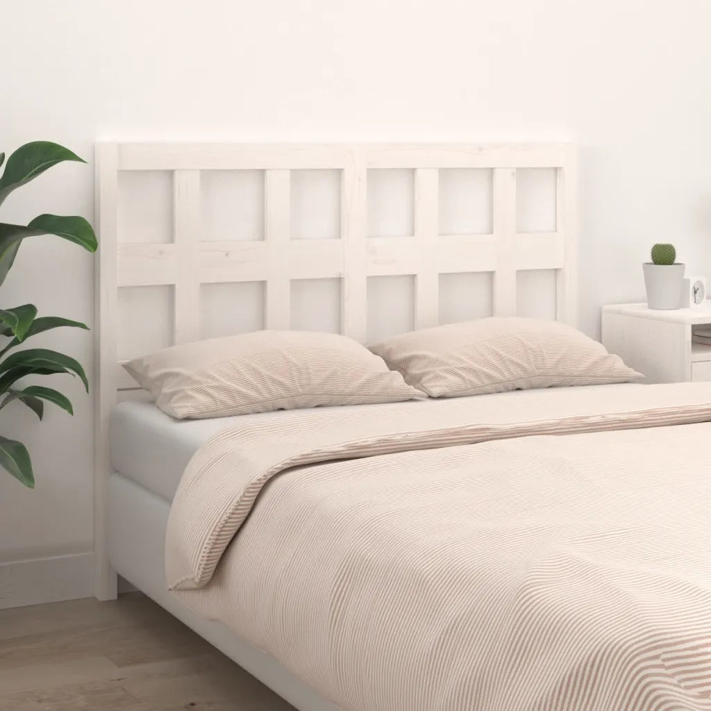 Testiera per Letto-Testata-Testiera Decorativa Bianca 125,5x4x100 cm Legno Massello di Pino 103985