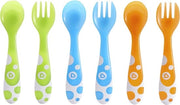 Posate e cucchiai multi colorati BPA liberi, progettati per la cucina casalinga, blu, verde e arancione
