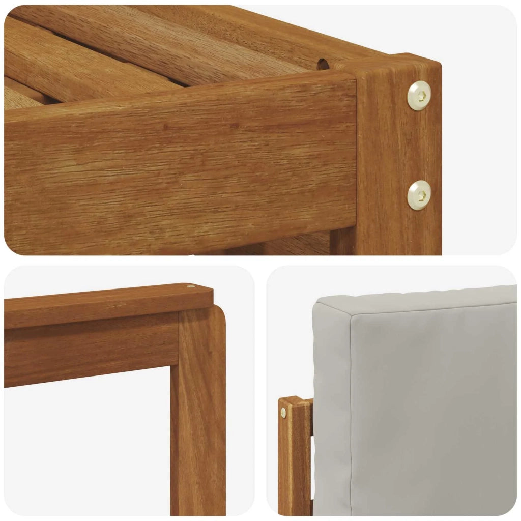 Set divani 9 pcs Naturale e Antracite Legno di Acacia Massello 3374557
