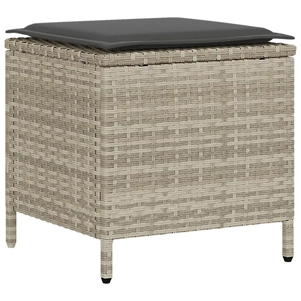 Set Divano da Giardino 6pz con Cuscini Grigio Chiaro Polyrattan