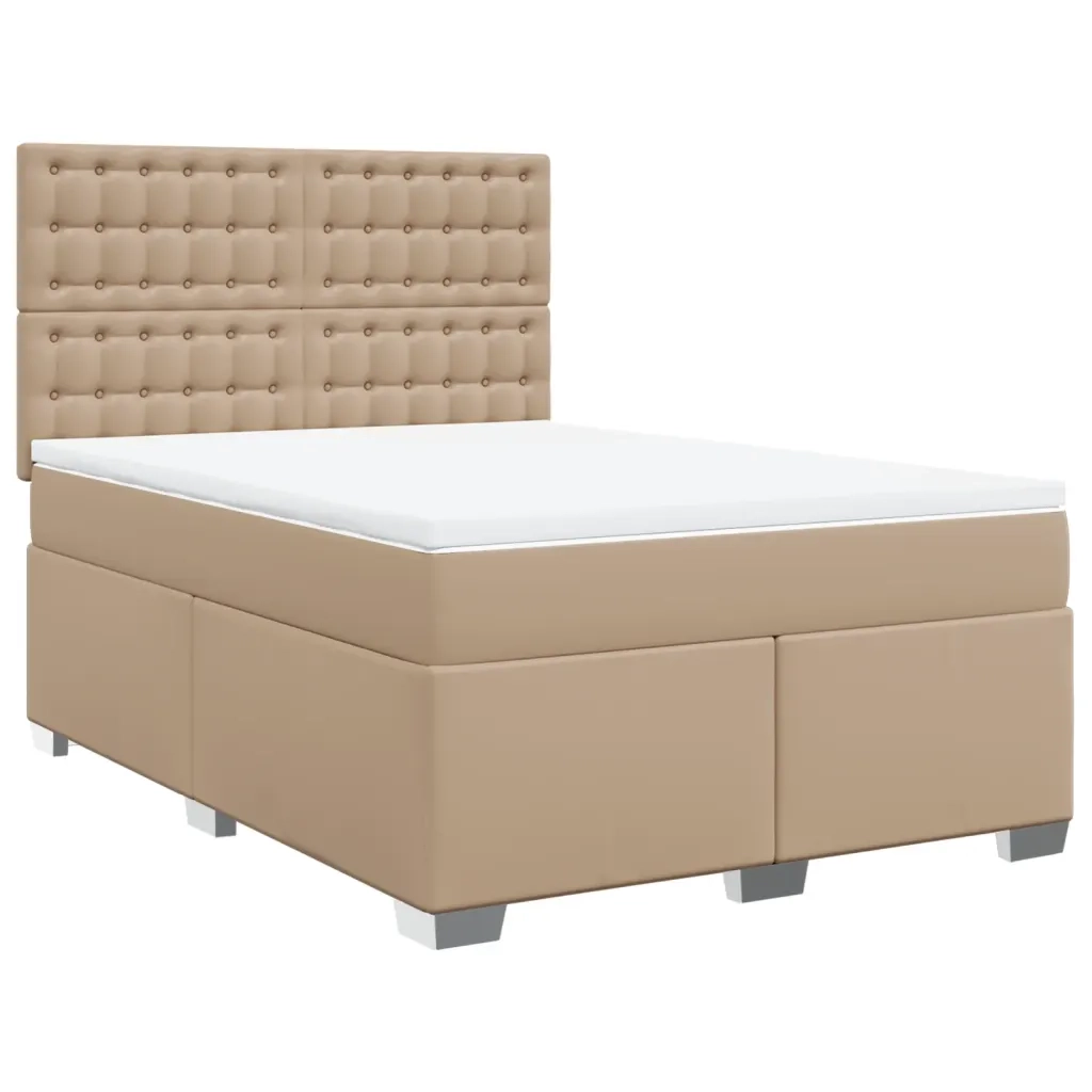 Giroletto a Molle con Materasso Cappuccino 140x200cm Similpelle