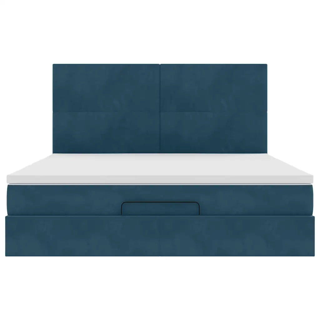 Struttura Letto Pouf con Materassi 160x200 cm Velluto 3313413
