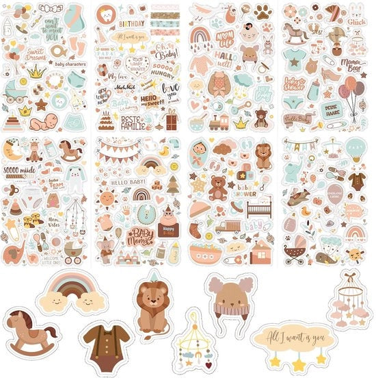 Sticker per Album di Foto - 4 Stuks - Sticker per Album di Foto - Sticker per Album di Foto - Sticker per Album di Foto - Materiale PVC Trasparente - Tocco Elegante - Sticker per Bambini