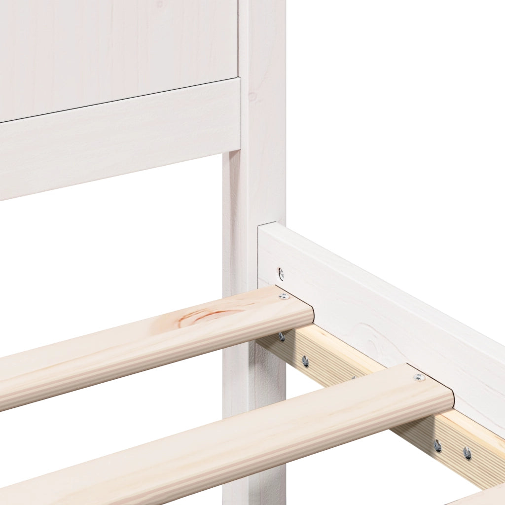 Struttura Letto Bianca in Pino Bianca Legno 150 x 200 cm Durevole