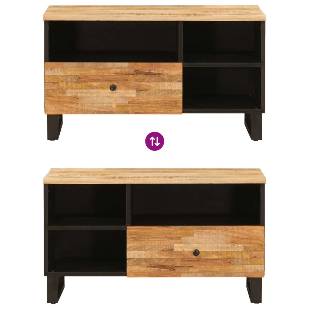 Mobile TV Marrone 80 x 33 x 46 cm Legno di mango massello 4018313
