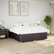 Giroletto senza Materasso Marrone Scuro 200x200 cm in Tessuto