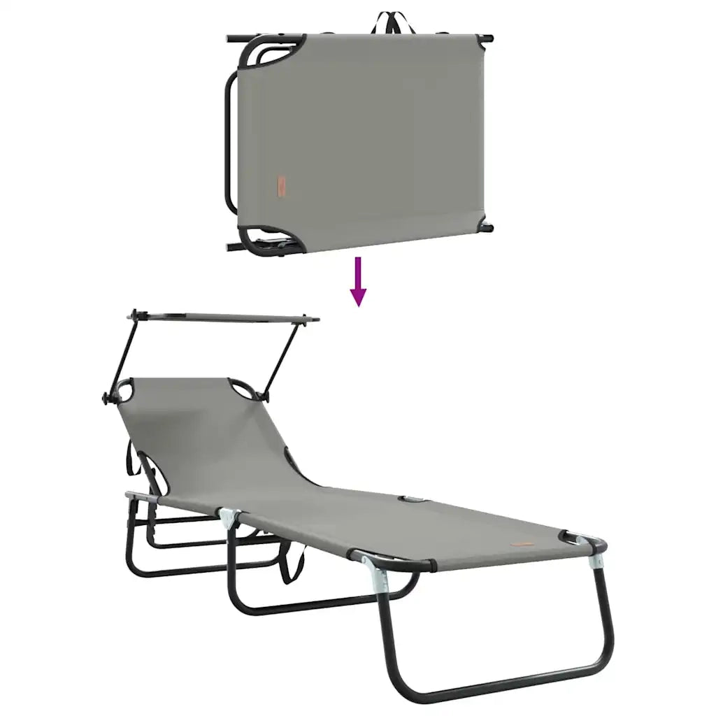 Lettino prendisole pieghevole Grigio 190 x 57 x 81 cm Oxford 42003131