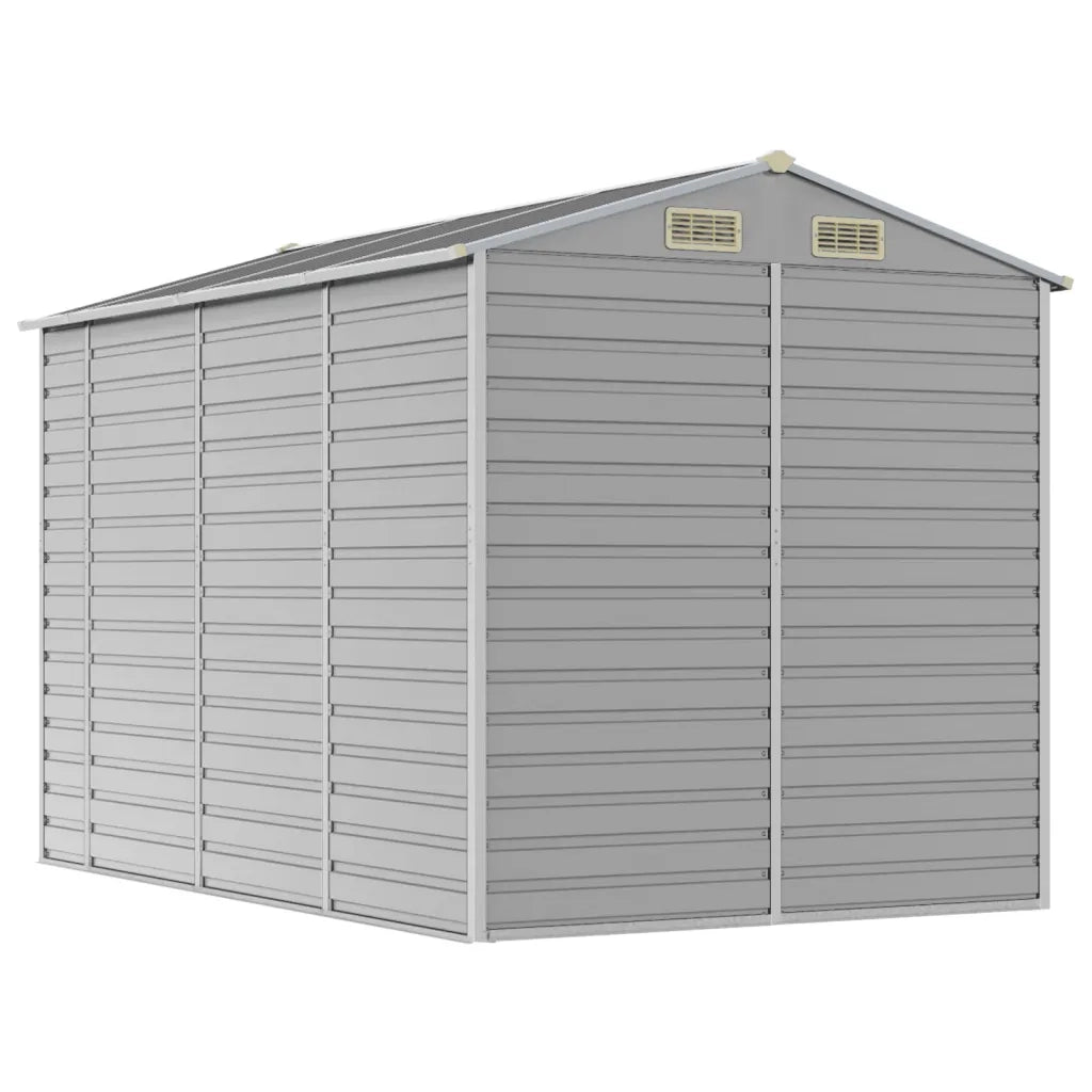 Casetta da giardino grigio chiaro 191x300x198 cm in acciaio zincato 3188244