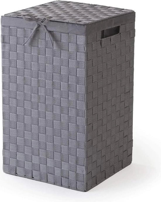 Wasmachine a mano con coperchio - maniglie - 1 pezzo - taupe - lino