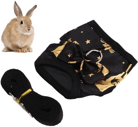 Abbigliamento per Conigli - Flessibile - Nylon soffice - Cinturino Antiscivolo - Comodo per Conigli/Frettine - Duraturo - Forma di Chiusura Sicura - Abito per Animali Domestici