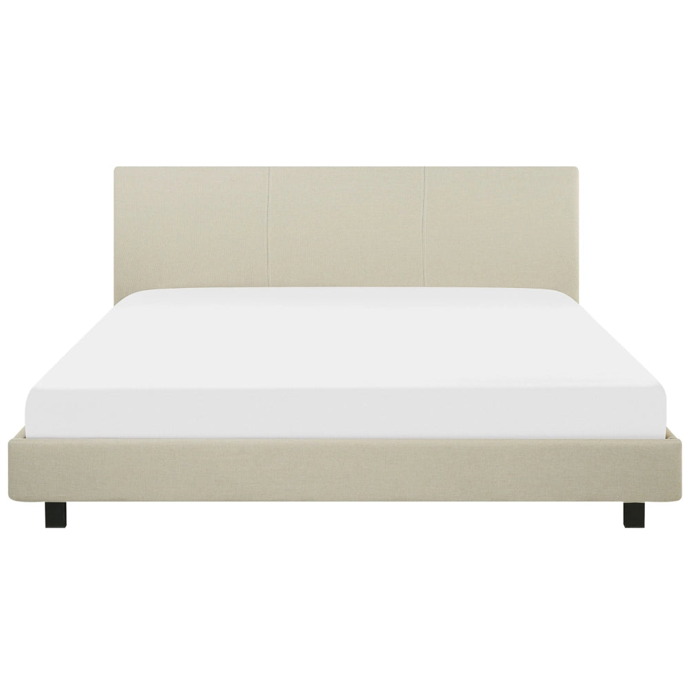 Letto a doghe Tessuto in poliestere beige imbottita 180 x 200 cm Design moderno
