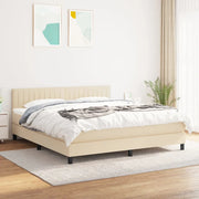 Giroletto a Molle con Materasso Crema 160x200 cm in Tessuto 3140230