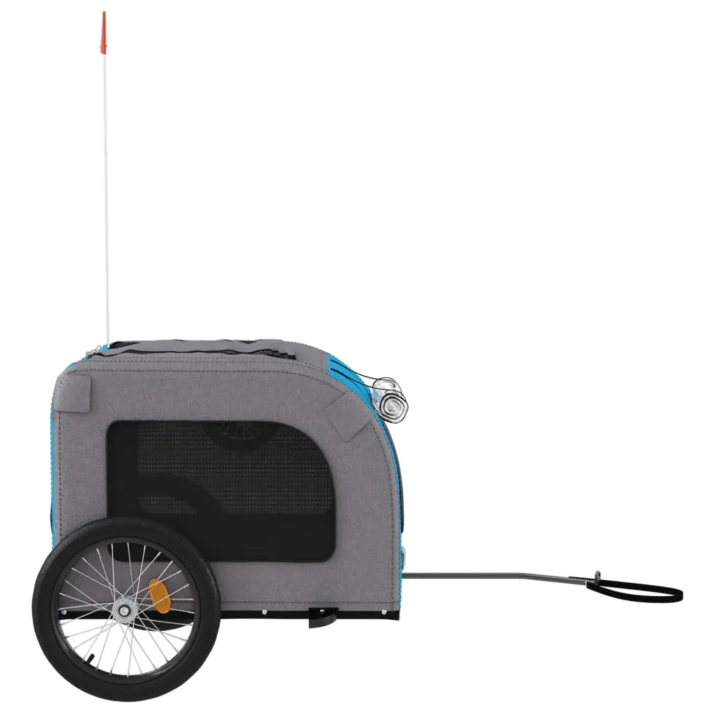 Rimorchio da Bici per Animali Blu e Grigio Oxford e Ferro CFW4426704