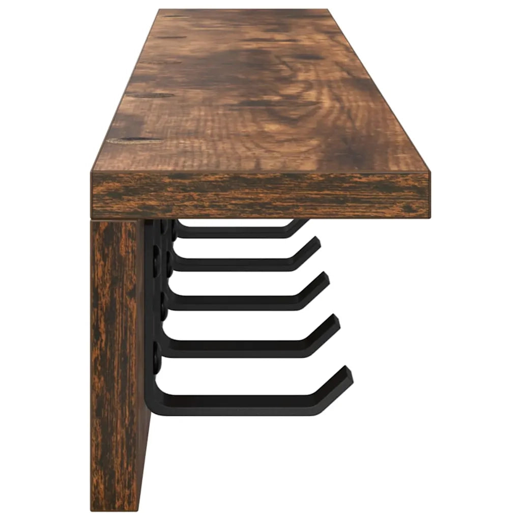 Appendiabiti a muro Rovere fumé 80 x 10,5 x 10,5 cm 874367