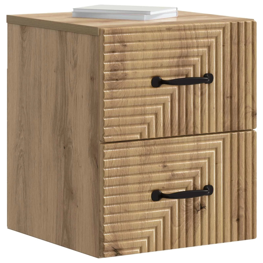 Mobiletto da notte a muro Rovere Artigianale 34,5 x 33 x 40 cm 898653