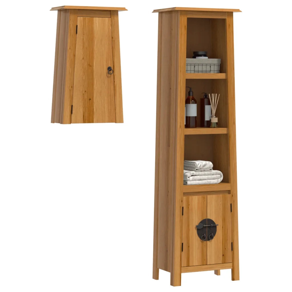 Set Mobili da Bagno 2 pz in Legno Massello di Pino 3223460