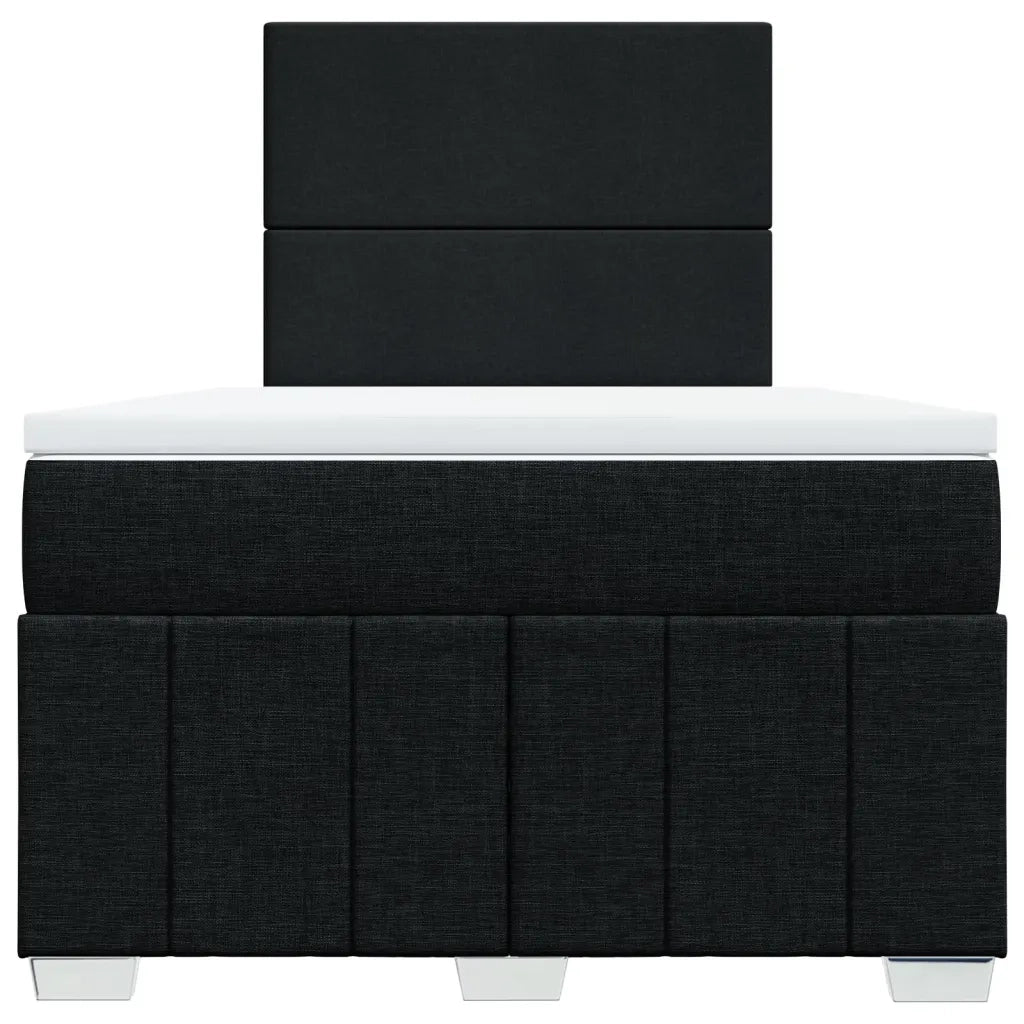 Giroletto a Molle con Materasso Nero 120x200 cm in Tessuto