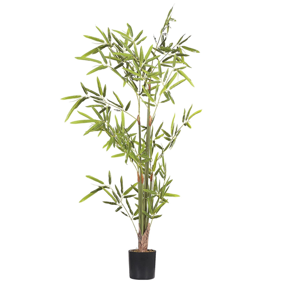 Pianta di bambù artificiale in vaso Materiale sintetico verde e Nero 100 cm Accessorio decorativo per interni
