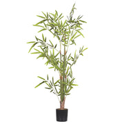 Pianta di bambù artificiale in vaso Materiale sintetico verde e Nero 100 cm Accessorio decorativo per interni