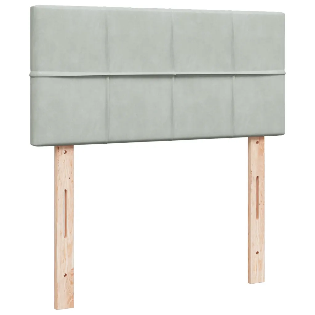 Giroletto a Molle con Materasso Grigio Chiaro 80x200 cm Velluto 3286162