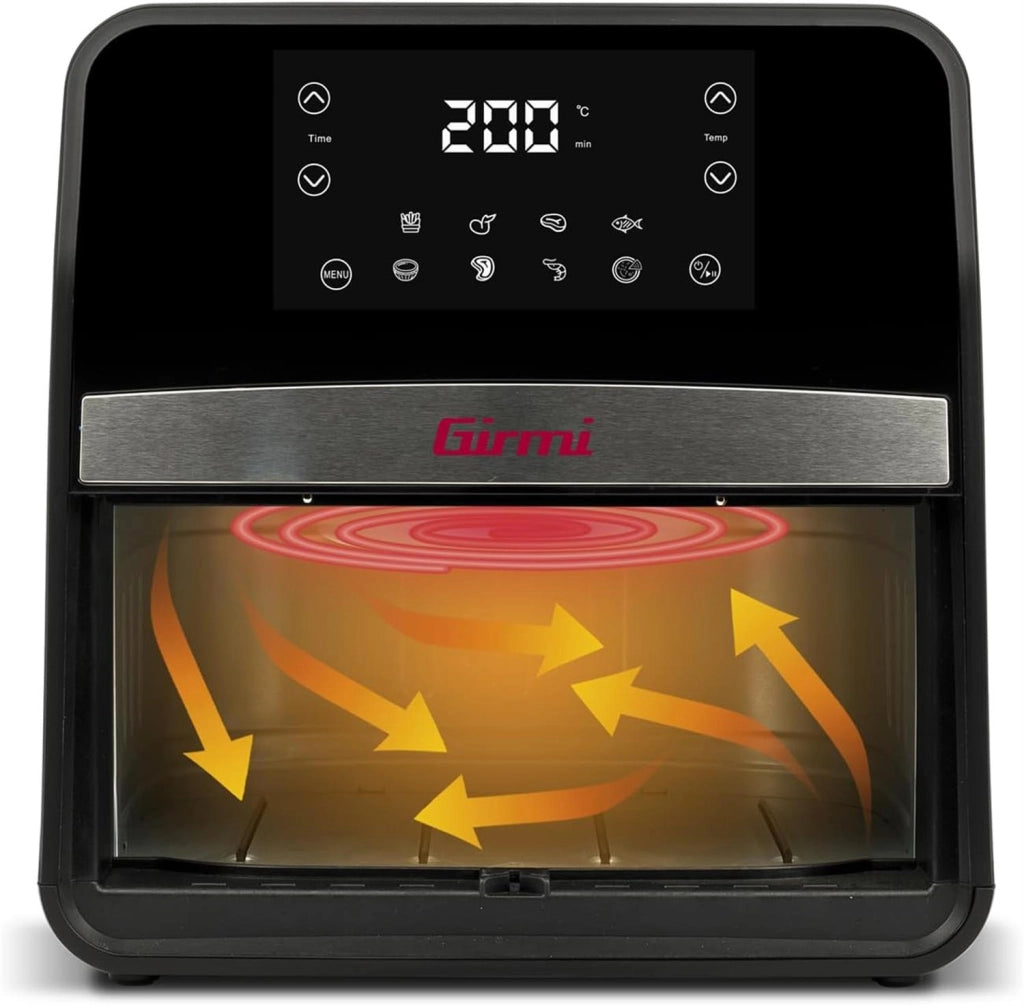 GIRMI FRIGGITRICE AD ARIA "ECOFRIT 6,5L" 8 PROGRAMMI 1700 WLUCE INTERNA VASSOIO ANTIADERENTE FG85 DISPLAY DIGITALE
