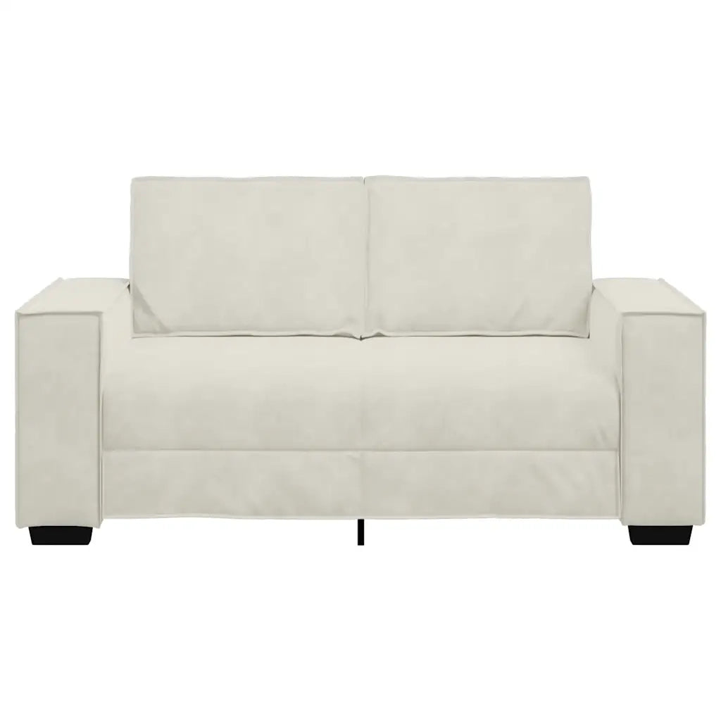 Divano a 2 Posti crema 160x78x84 cm in Velluto 4105018