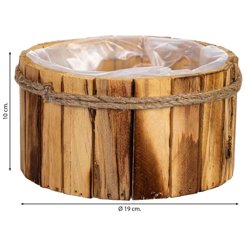 Cesto tondo in legno 19x19x10h cm
