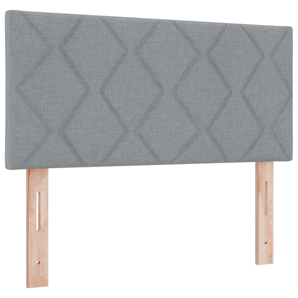 Letto a Molle con Materasso Grigio Chiaro 90x190 cm Tessuto