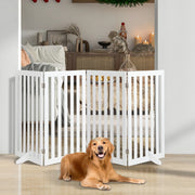 Barrier dogs 89cm high 4 panels safety gate wood folding white