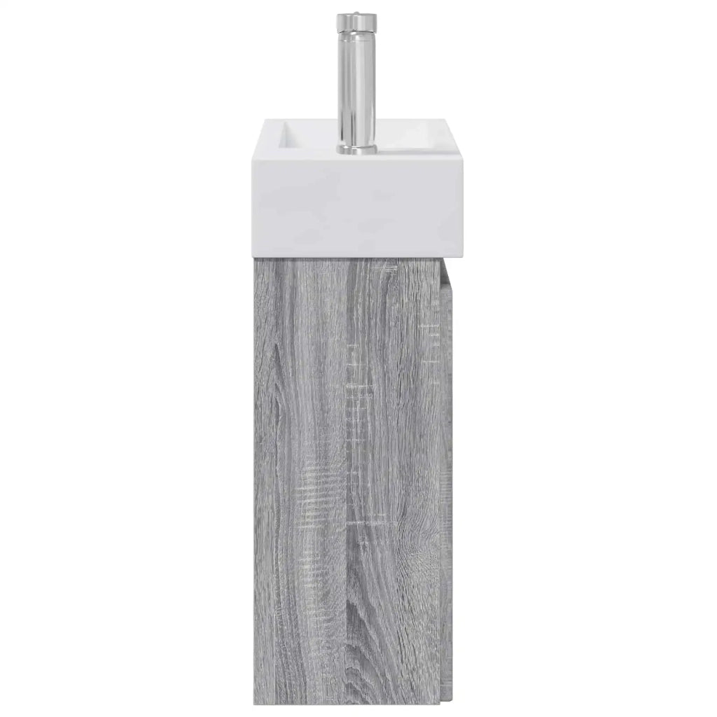 Mobile bagno con rubinetto Sonoma grigio 45,5 x 25,5 x 84 cm 889487