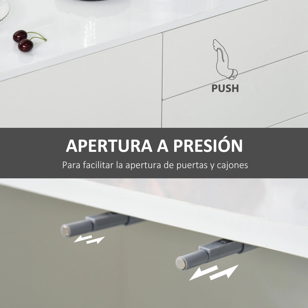 Credenza con ante e cassetti ¨C zephmum ¨C Bianco 117x36x74 cm