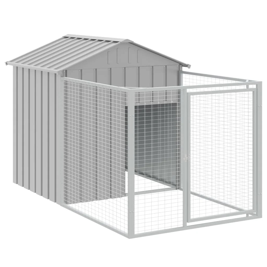 Cuccia per cani con tetto trasparente, acciaio zincato grigio 02_0043529