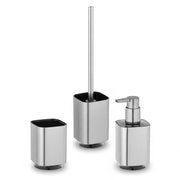 Set accessori bagno 3 pezzi color argento satinato e nero Lumina