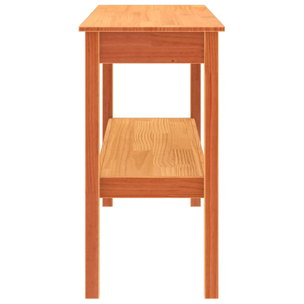 Tavolo consolle con lo scaffale Marrone cera 110 x 40 x 75 cm 867148