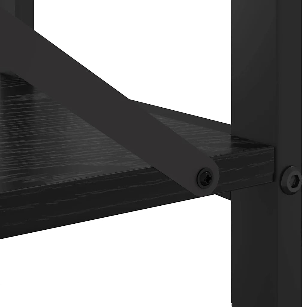 Libreria-Scaffale per Libri-Mobile di Stoccaggio Rovere Nero 60 x 30 x 50 cm Legno multistrato