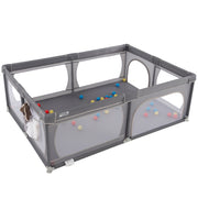 Recinto extra large per neonati e bambini con rete traspirante, Box per bambini per interno ed esterno con palline Antracite