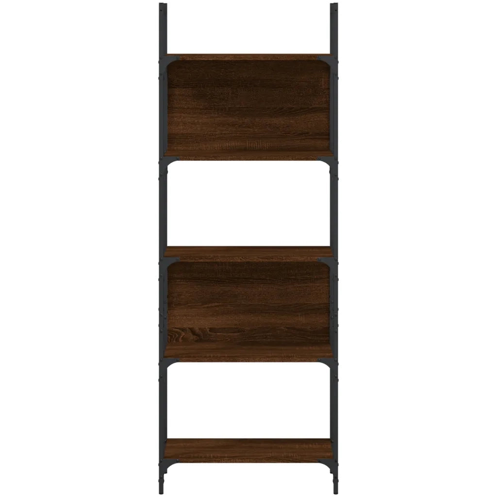 Libreria 5 Ripiani-Scaffale per Libri-Mobile di Stoccaggio Rovere Marrone 60,5x24x166,5 cm Multistrato