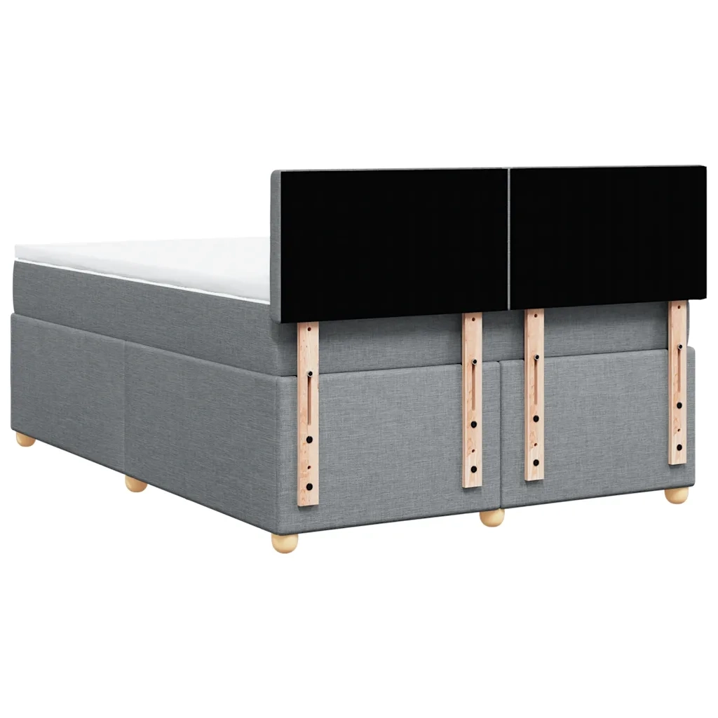 Giroletto a Molle con Materasso Grigio Chiaro 140x200cm Tessuto