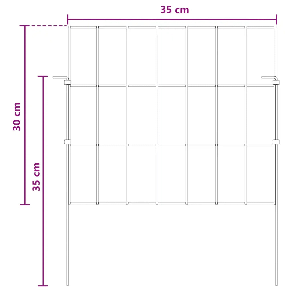 Recinzione da Giardino con Picchetti 12 pcs 35 x 30 cm Mesh 42042952