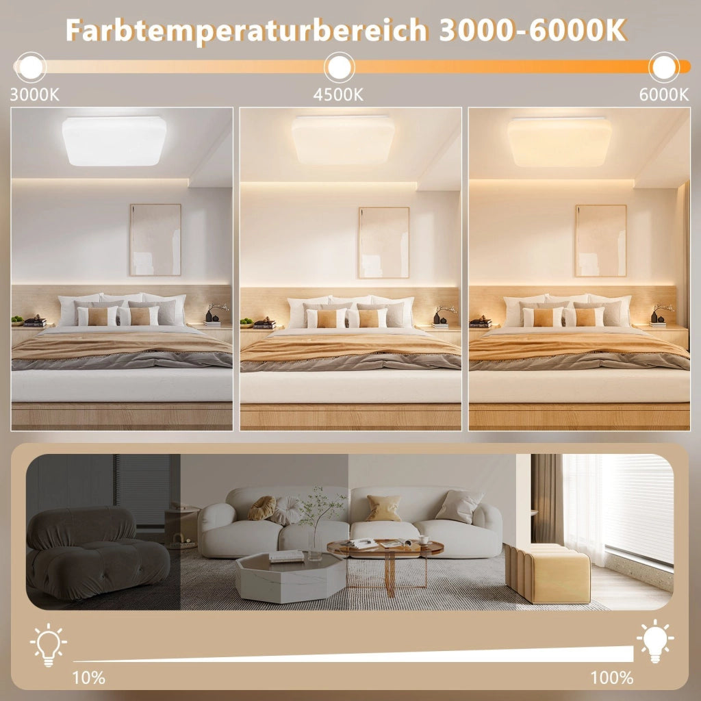 ZMH Lampada da soffitto LED 37W telecomando motivo stellato per camera letto