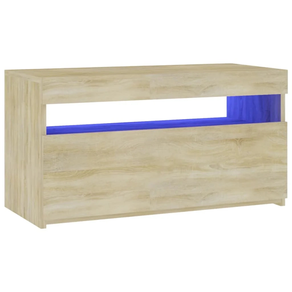 Mobile TV multimediale mensola TV credenza mobile TV per sala da pranzo soggiorno camera da letto con luci LED rovere Sonoma 75 x 35 x 40 cm marrone 02_0026788