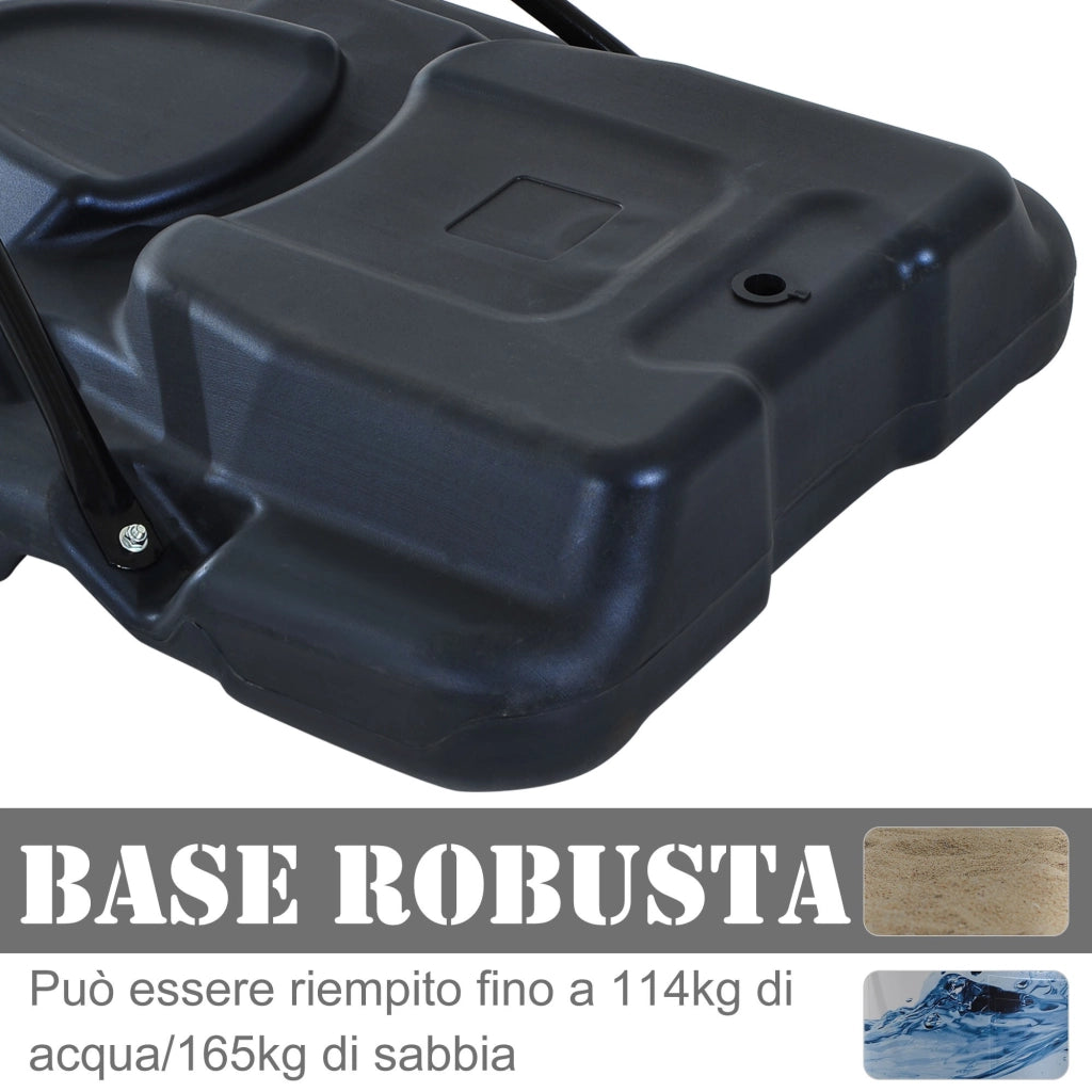 EasyComfort Canestro da Basket da Esterno con Supporto e Altezza Regolabile in Acciaio, 73x49x194-249 cm