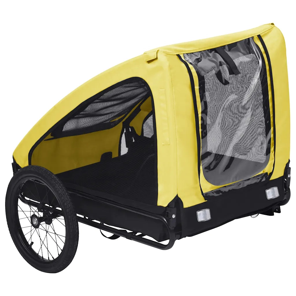 Rimorchio da Bici per Animali Domestici Giallo e Nero 92596