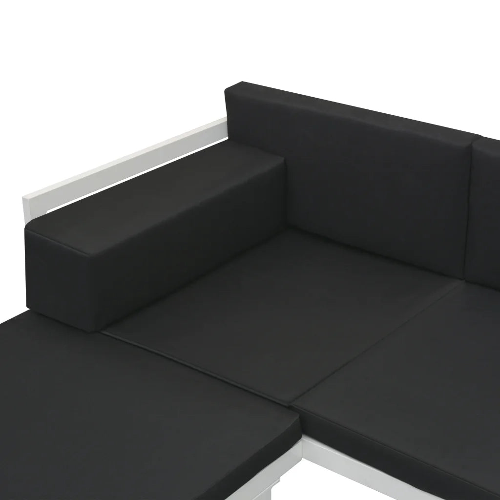 Set Divani da Giardino 5 pz in Textilene e Alluminio Nero cod mxl 35854