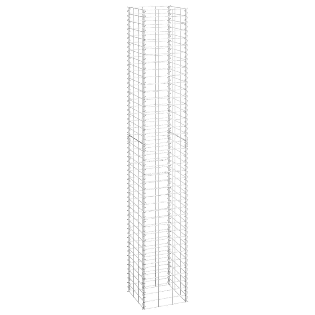 Gabbioni per aiuole rialzate 3 pezzi 30 x 30 x 200 cm ferro argento 02_0039946